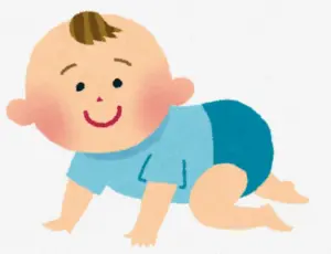 An illustration of a crawling baby
