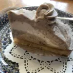 A piece of chestnut cake in Ibaraki, Japan