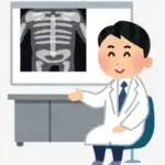 肋骨のレントゲンと医者のイラスト