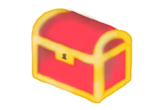 赤いチェスト(宝箱)のイラスト