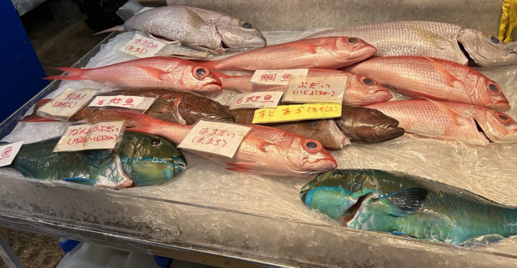 A fish market in Okinawa, Japan