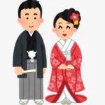An illustration of traditional Japanese wedding dresses