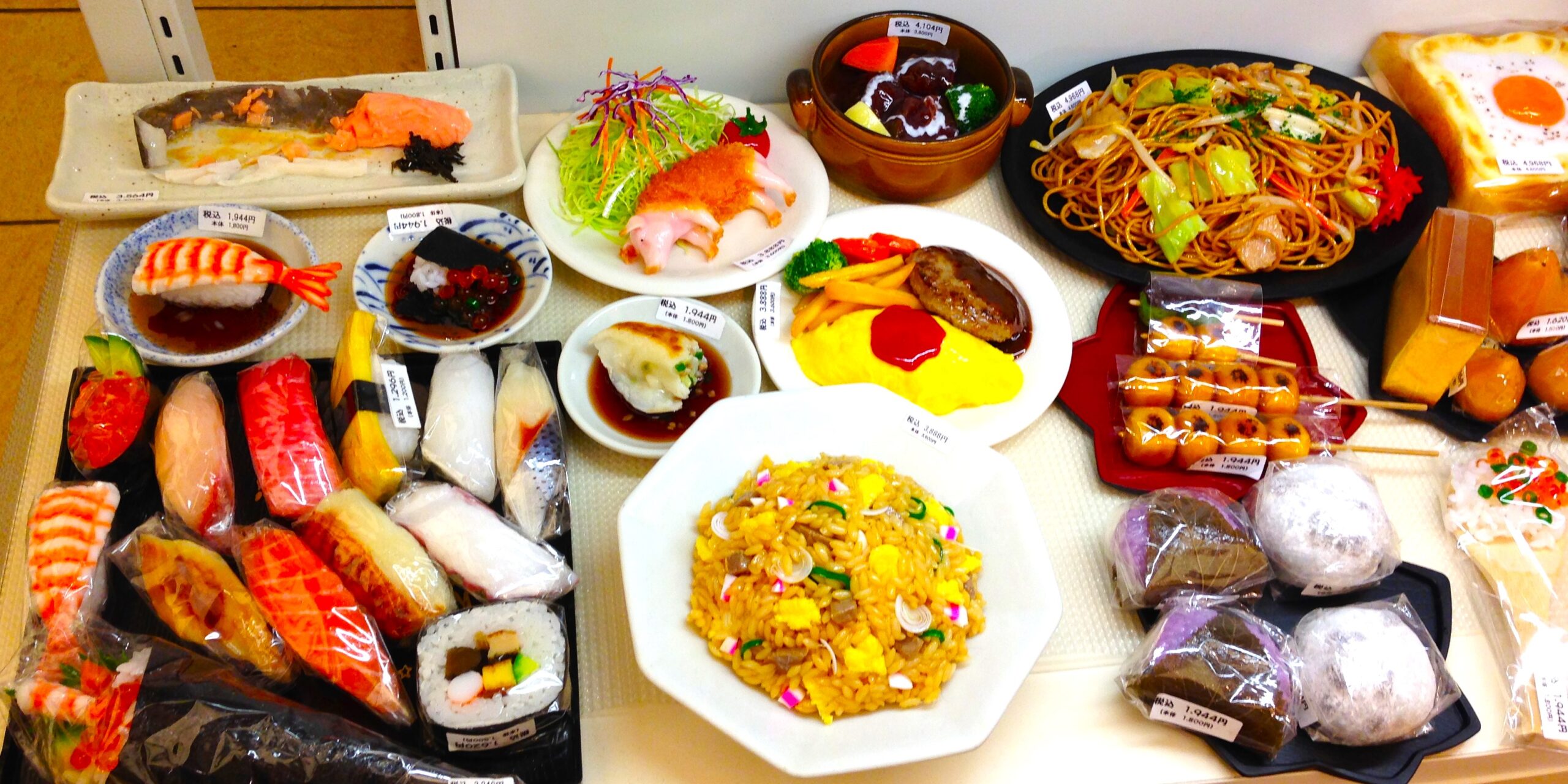 Muestras de comida elaboradas en Japón